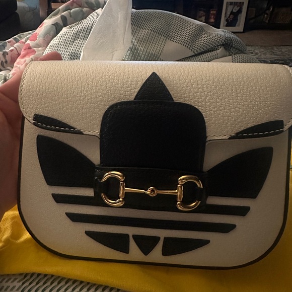 Gucci X Adidas Horsebit 1955 Crossbody calfskin w/ Gold Hardware - Picture 2 of 10